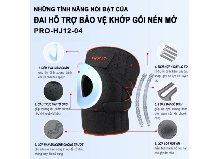 ĐAI HỖ TRỢ BẢO VỆ KHỚP GỐI NÉN MỞ