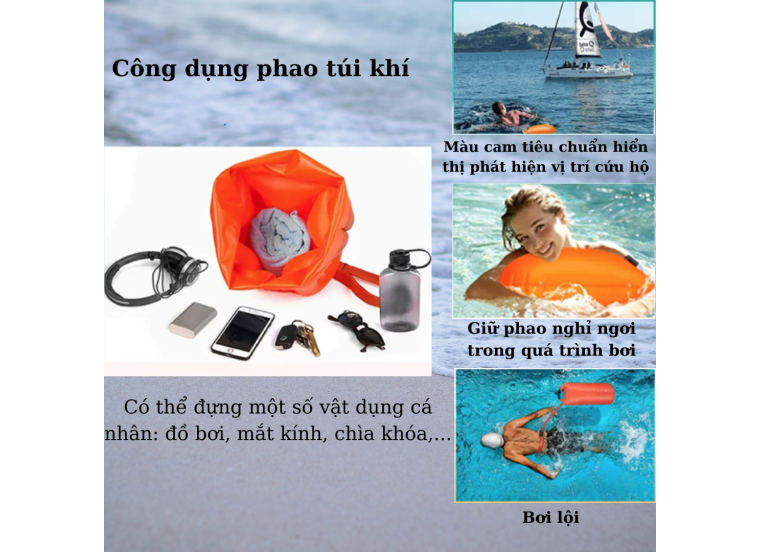 PHAO BƠI TÚI KHÍ 2IN1 SAEKO