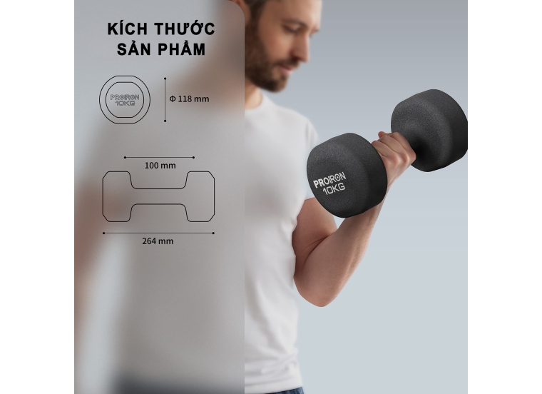 TẠ TAY NHÚNG NHỰA NHÁM-  10KG 