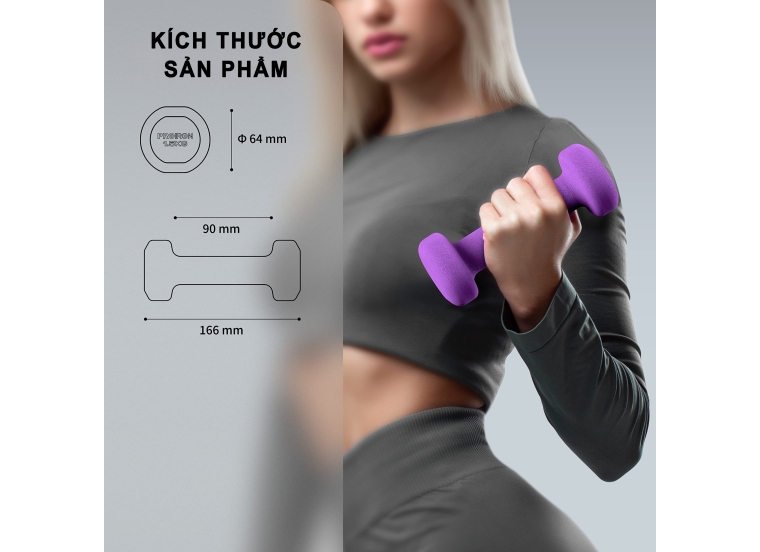 TẠ TAY NHÚNG NHỰA NHÁM- 1.5KG