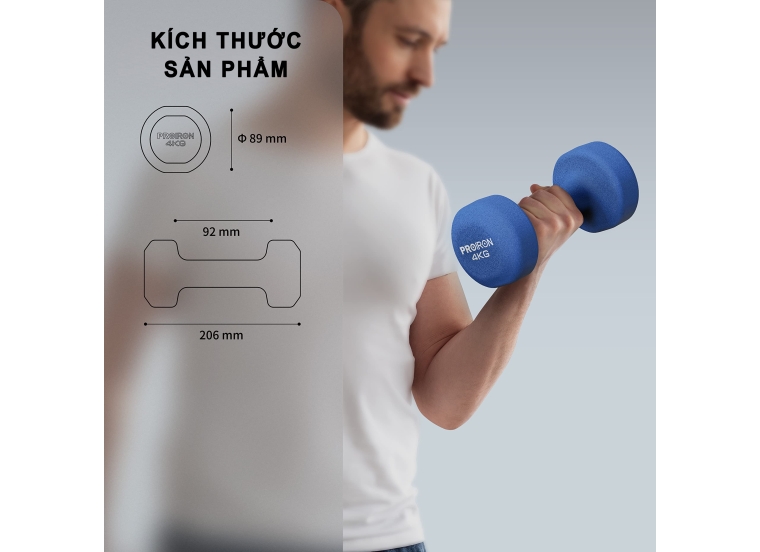 TẠ TAY NHÚNG NHỰA NHÁM-  6KG