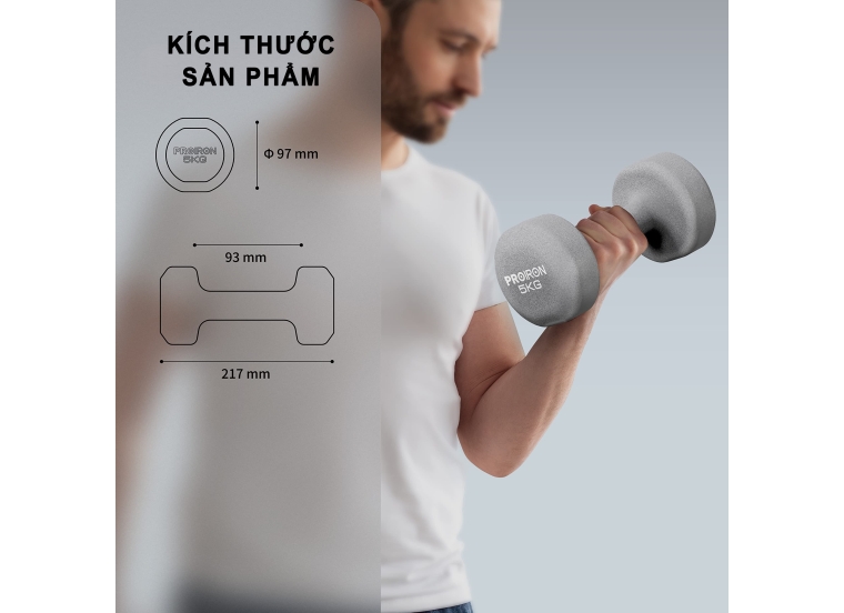 TẠ TAY NHÚNG NHỰA NHÁM- 5KG