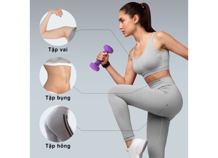 TẠ TAY NHÚNG NHỰA NHÁM- 1.5KG