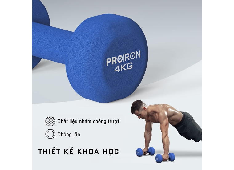 TẠ TAY NHÚNG NHỰA NHÁM-  6KG