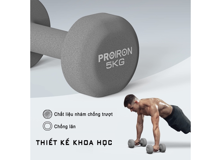 TẠ TAY NHÚNG NHỰA NHÁM- 5KG
