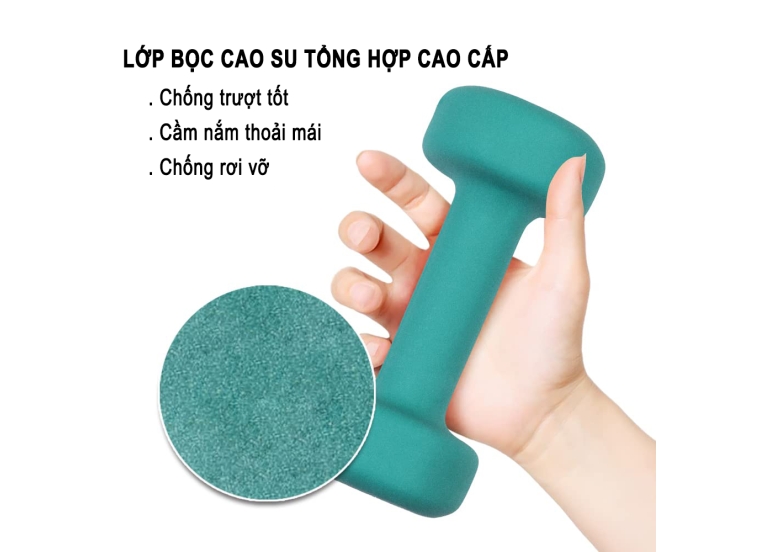 TẠ TAY NHÚNG NHỰA NHÁM- 1.5KG